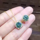 Ring Wedding Luxury 3 Carat 8 Heart 8 Arrow Plated Pt950 Emerald Charm Pendant Necklace Ring Jewelry