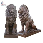 Life Size Bronze Beautiful Classic Seating Lion Statue