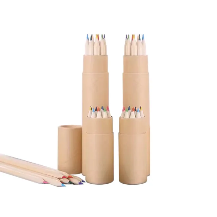 Unionpromo Kraft Paper Cover 3.4 inch & 7 inch 12 color pencil color with printed logo