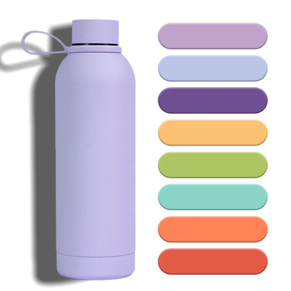 Nice Wide Mouth Vacuum Pink Double Walled 3 Set Big Cooling Portable Unique Purple Stainless Steel Water Bottle For Gym