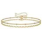 Jewelry Factory Wholesale Fashion Women 14K Gold Filled 2 Pcs Chain Bracelets Set Jewelry