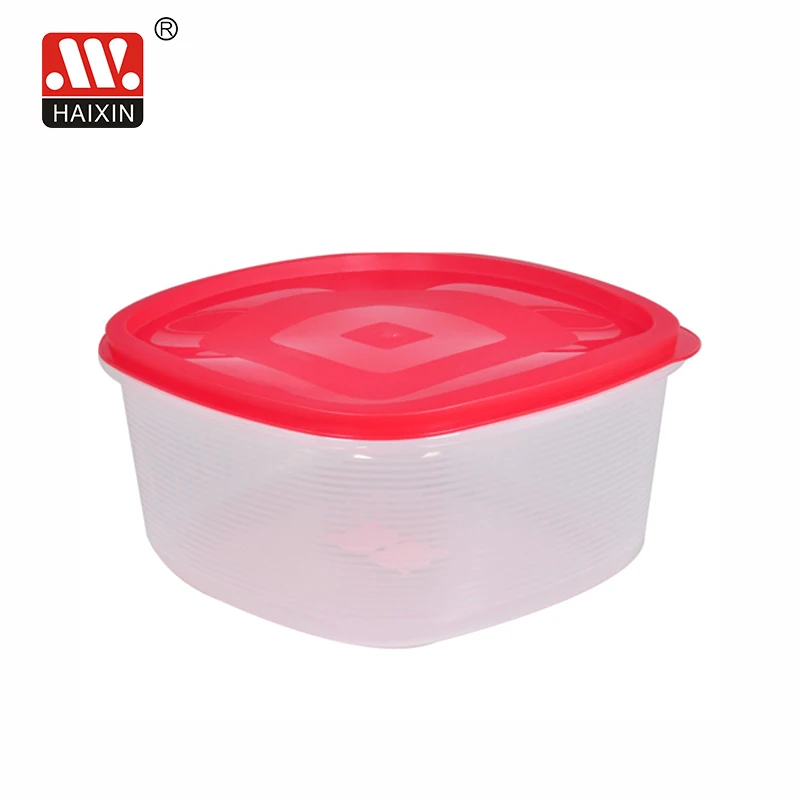 Haixing food organizer plastic red food container 5.2 liters fresh keeping large food storage box