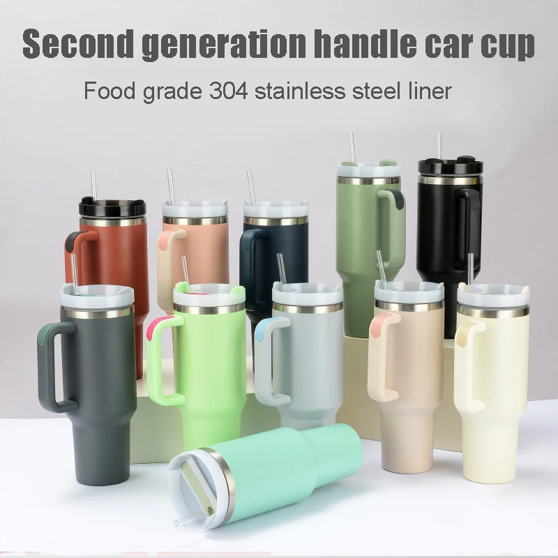 40 Oz Vacuum Insulated Tumbler Stainless Steel Iced Tea or Coffee with Lid and Straw