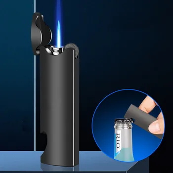 Design Novelty Butane Lighter Cigarette Wind Proof Cigar Torch Jet Lighter Encendedor, Thin Torch Lighter with Bottle Opener