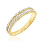 Jewellery Silver Band Gemnel 925 Silver Jewellery Cubic Zirconia Gold Baguette Diamond Band Ring