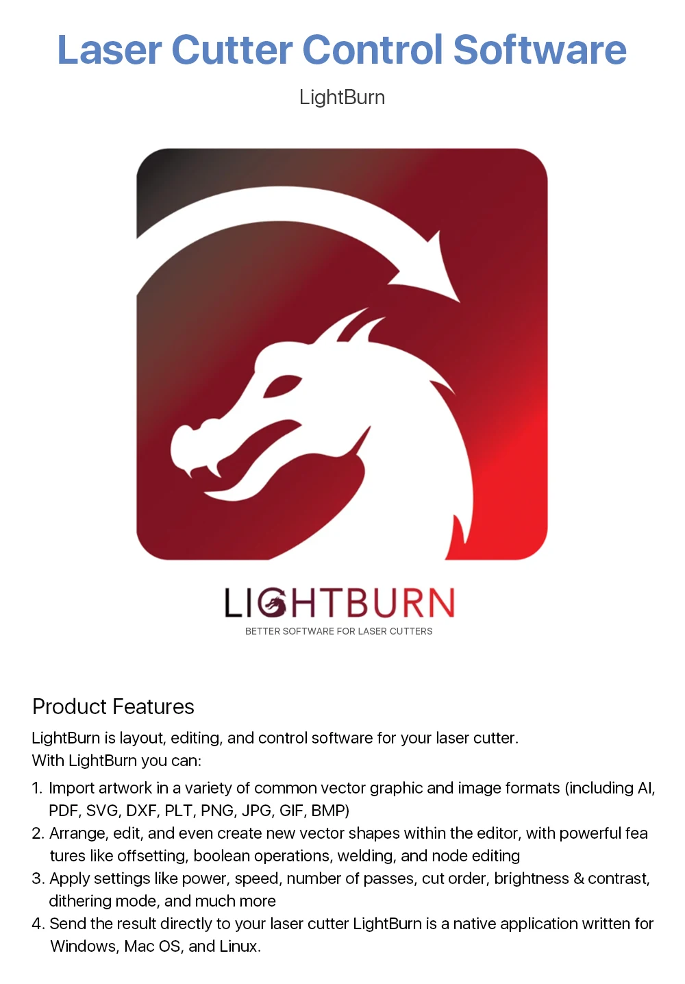 激光切割机控制软件lightburn Buy Lightburn Product on