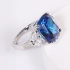 Rings Classical Gemstone Luxury Wedding Rings Women Stone Rings Jewelry Blue Sapphire Cubic Zircon CZ Bands Rings