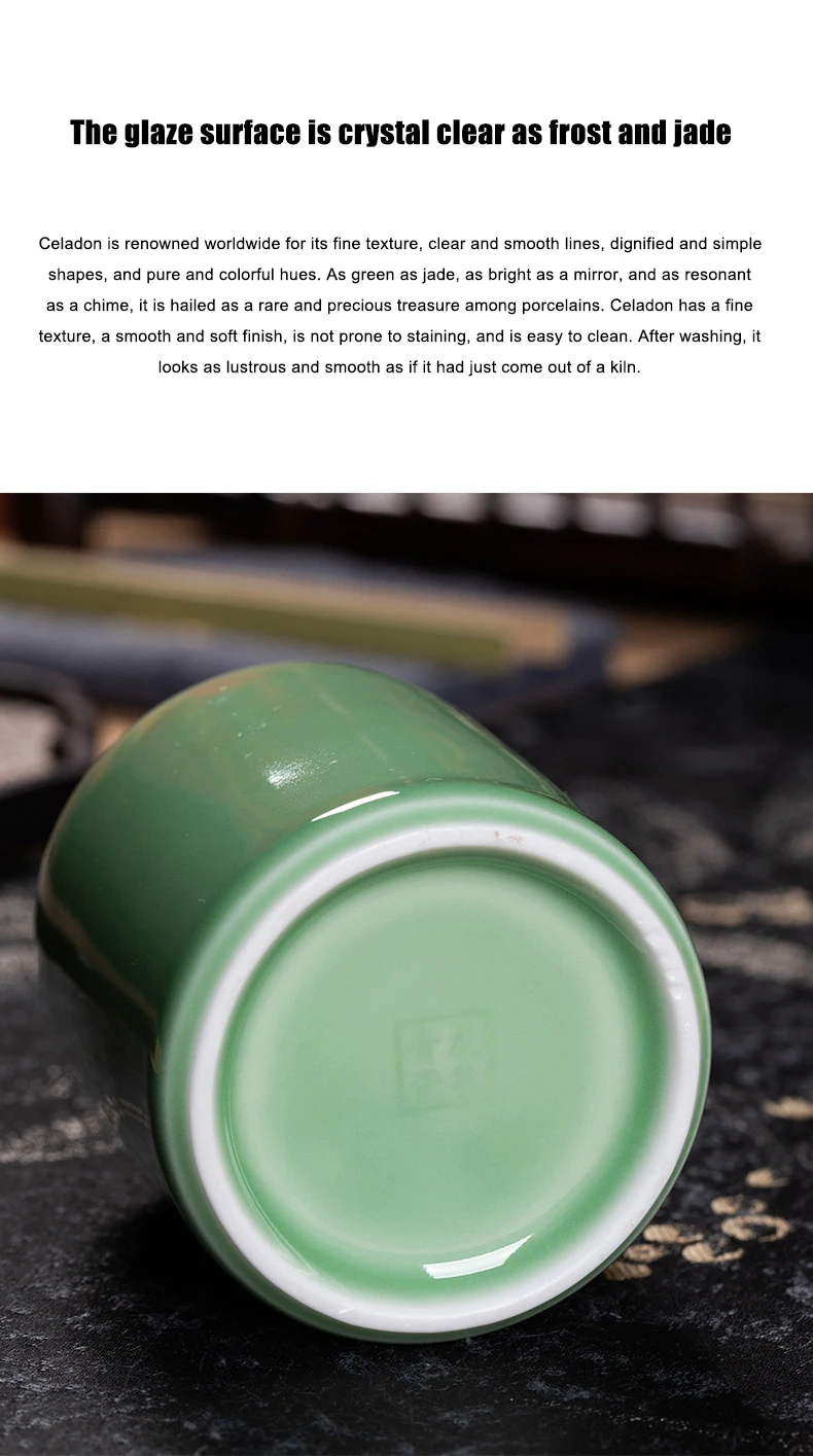 product factory wholesale longquan celadon ice cracked porcelain kung fu single tea set classic design ceramic tasting cup889-12