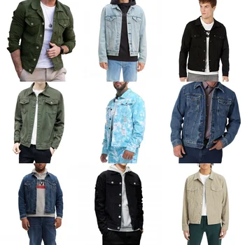 custom logo print casual streetwear wholesale fashion denim jacket riding coats denim jeans mens jackets denim jacket