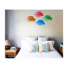 Art Decor Set Of 4 For Outdoor Indoor Coastal Ocean Sea Metal Fish Hanging Wall Art Decor