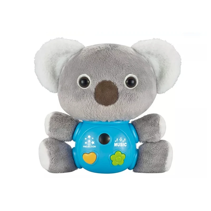 Baby appease projection light koala soft plush toys with sound for kids