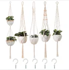 Decor Macrame Plant Hanger Indoor Outdoor Hanging Planter Basket Plant Flower Holder Cotton Rope Home Decor Sets