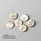 Pendent Handmade Customize Name Disc Round Pendent Gold Plated Engraved Jewelry Tags Necklace Bracelet Making