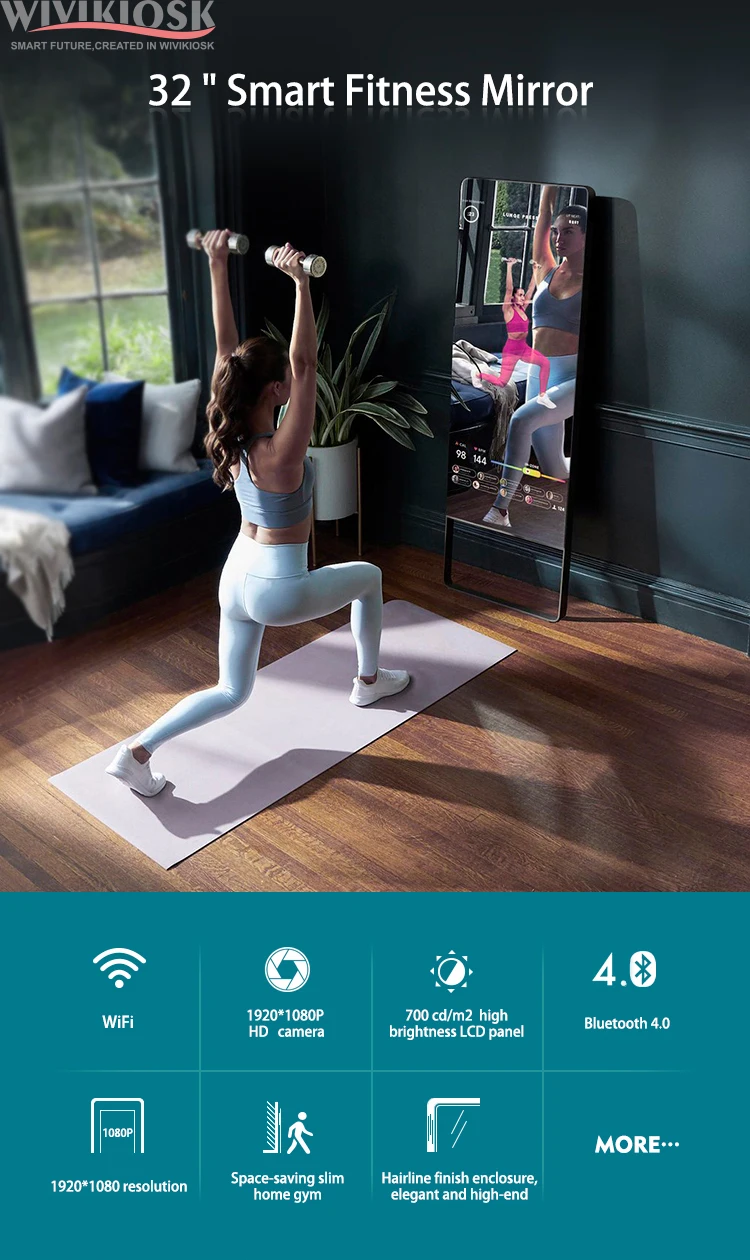 New Magic Exercise Mirror Gym Interactive Health Full Body Sport Gym Floor Wall Exercise Workout