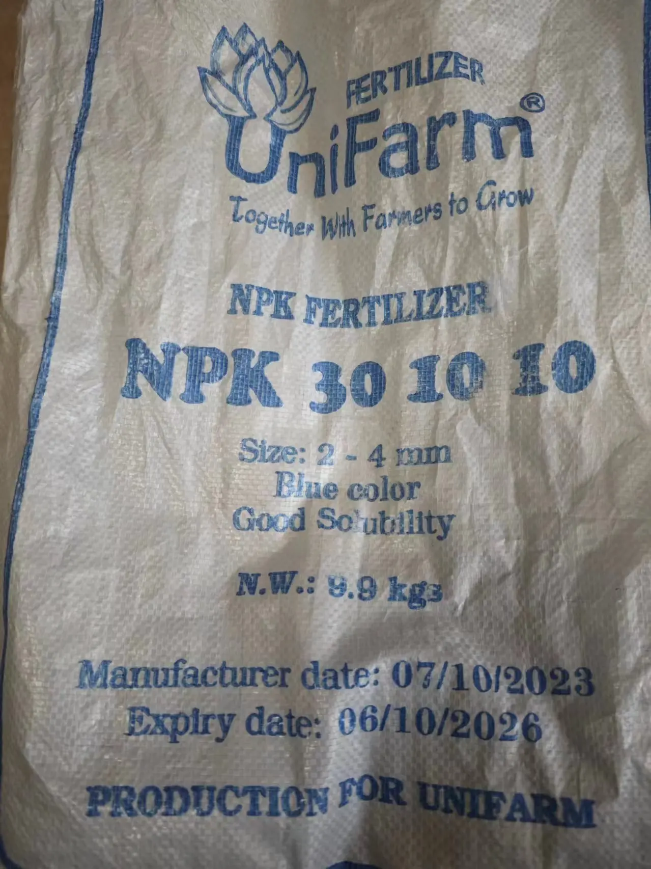 Agricultural Grade Npk Compound Fertilizer Npk Mgo Te Blue