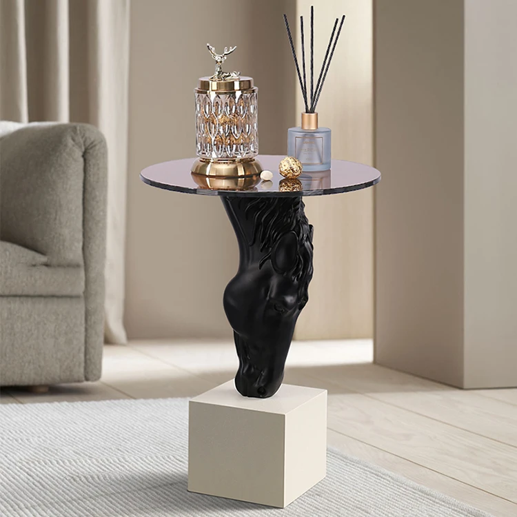 Living Room floor Standing statue end table Gift Home decor For Home horse table tray decoration for home