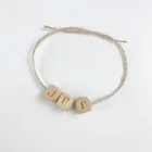 Wood Beads Wood Natural Beech Wood Decor Beadswooden Beads For Jewelry Making Baby Name Letter