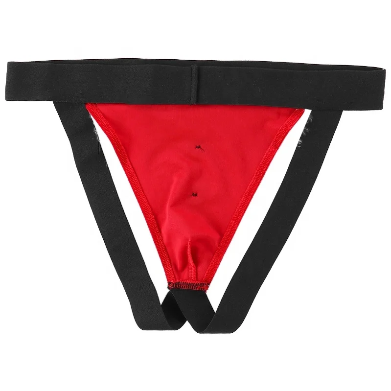 Mens Soft Velvet Elastic Waistband Open Butt Santa Jockstrap G-string Thong Underwear For Christmas
