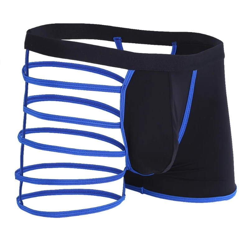 In Stock Mens One Side Mesh Underwear Hollow Out Jock Straps Underpant Men's Briefs & Boxers