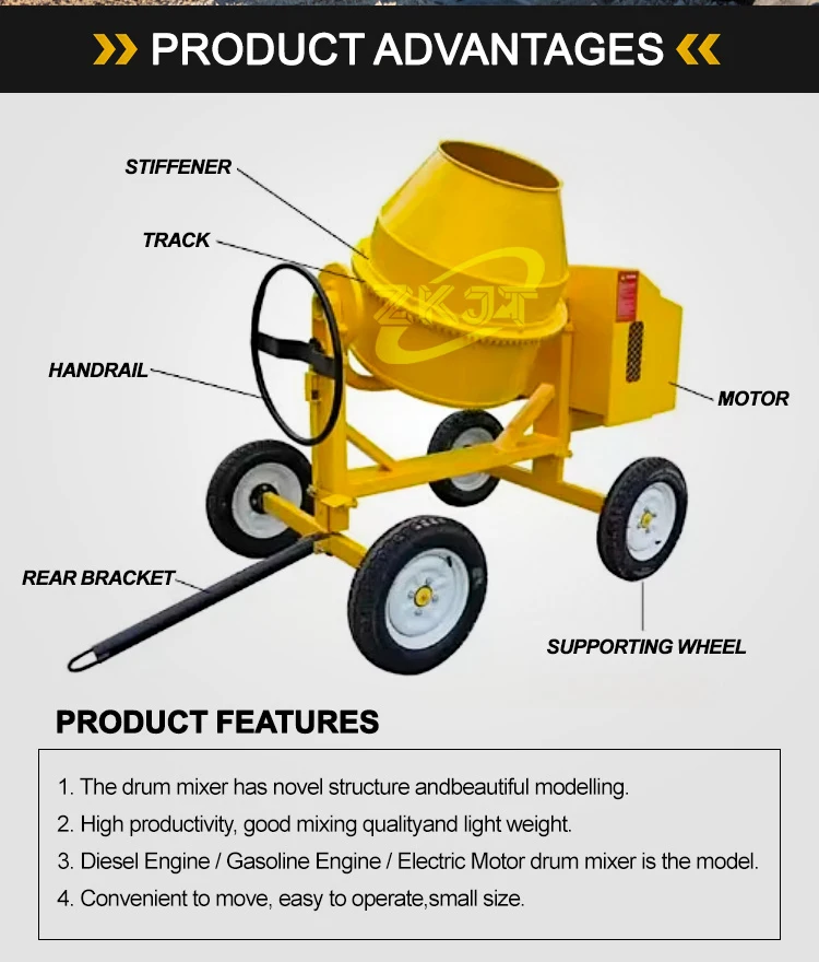 Portable Electric Mini cement Mixer Concrete Mortar Mixers