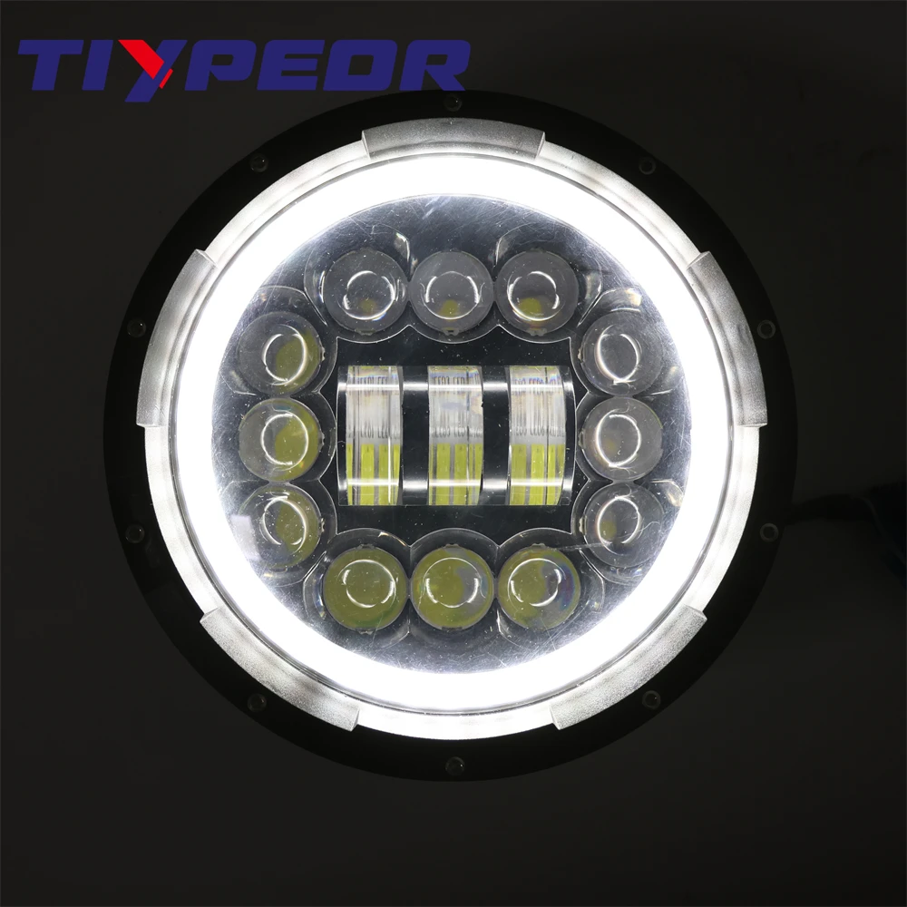 product tiypeor 7inch universal drl led round motorcycle headlight car super bright auxiliary fog light-11