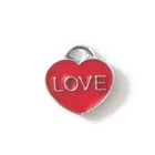 Heart Pendant Love Little Heart English Pendant Diy Alloy Drop Oil Jewelry Accessories Love Heart Pendant