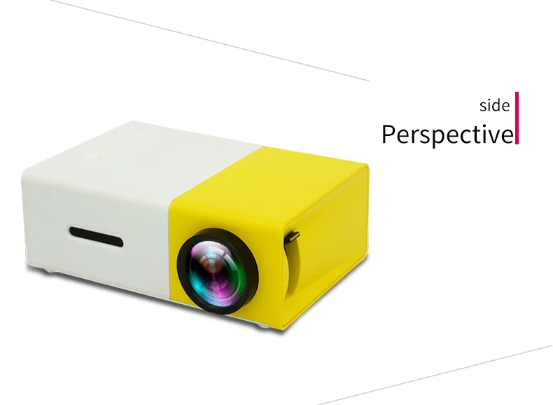 Wholesale Prices Outlet Hot Network Yellow / Black YG 300 LED Portable 500LM 3.5mm 320x240 Mini Projector Home Media Play