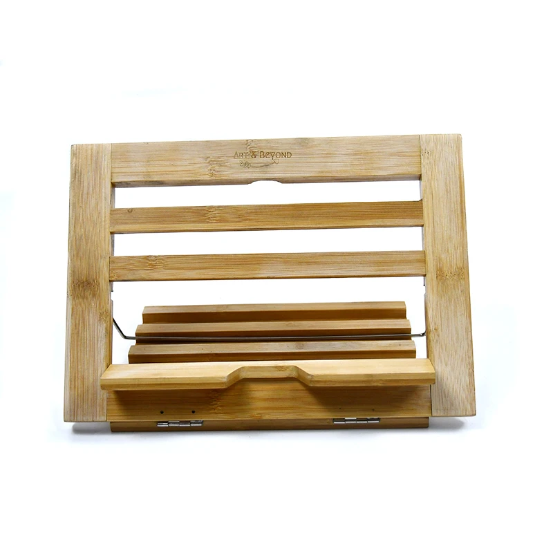 Foldable Sturdy Lightweight Bamboo Cookbook Holder Reading Stand For Home & Office