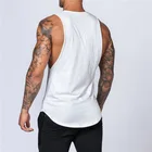 Tank Tops OEM Factory Price Men Tank Tops Custom Logo Sport Gym Bodybuilding Black White Cotton Tank Tops
