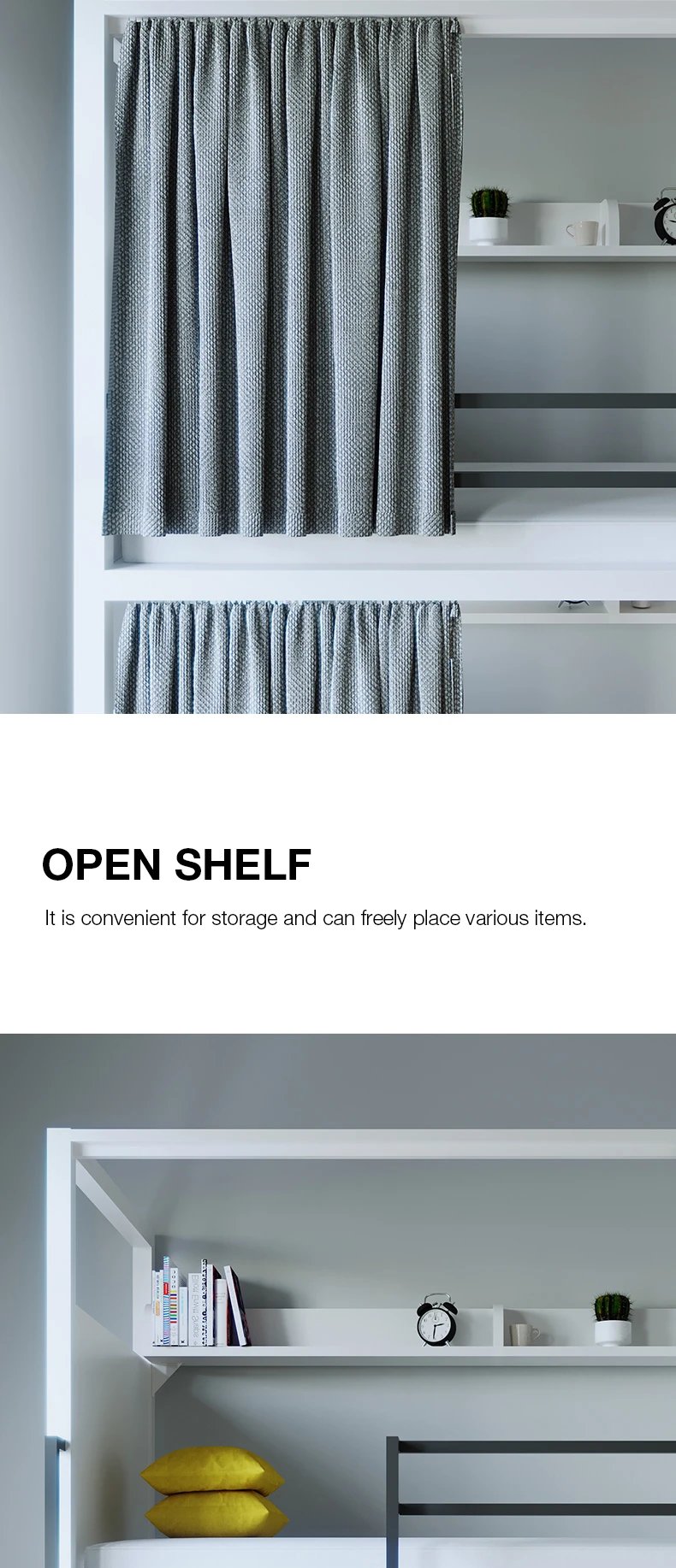 product factory free 3d design service single double metal dormitory beds adults students durable modern bunk beds for apartment school-6