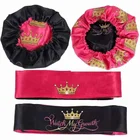 Silk Custom Satin Bonnet With Logo For Mommy And Me Hot Selling Sleep Hair Bundles Silk Bonnets Reversible Hats
