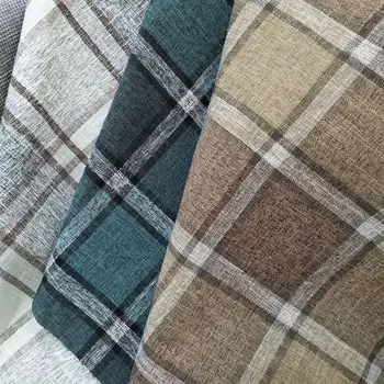 high quality multiple colors price upholstery plaid linen sofa clothes fabric
