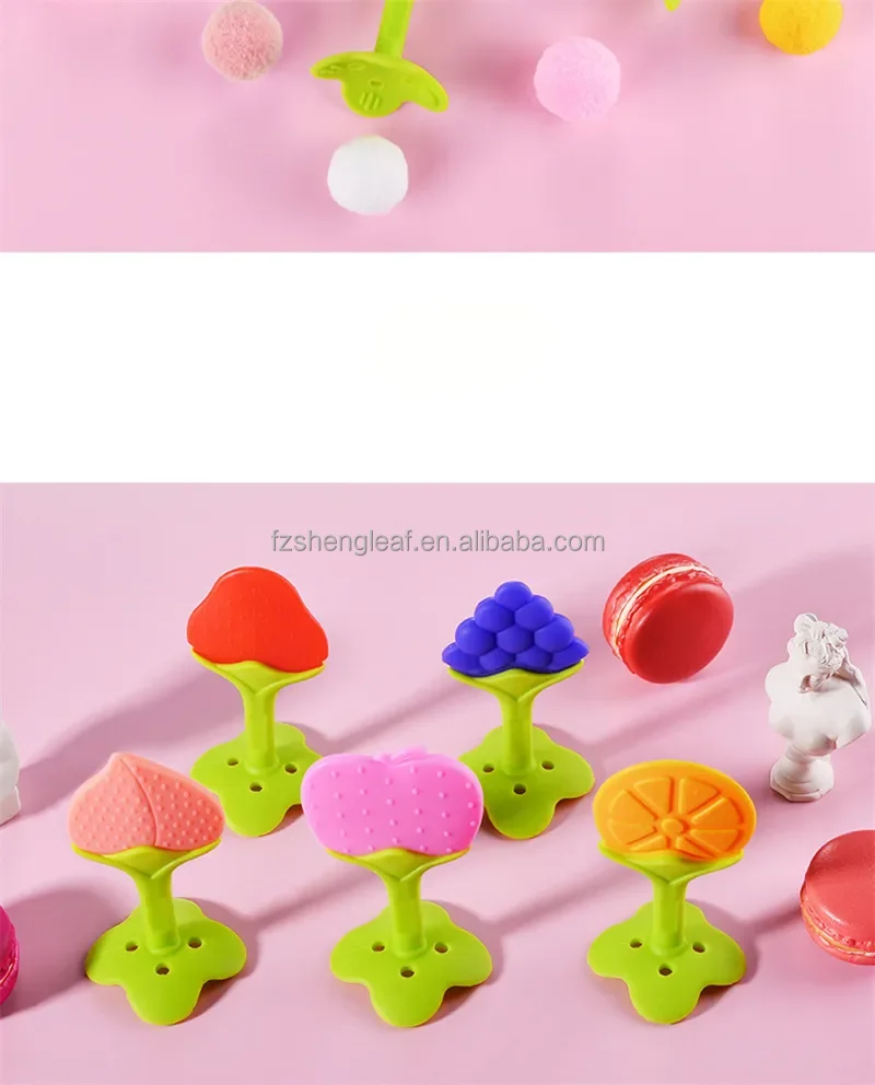 product bpa free food grade custom fruit sucking chew baby toy silicone silicon animals pacifier teething teether for newborn gift-5