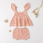 Baby Clothes Baby Boutique Custom Suit Clothes Flyling Sleeve Solid Color Clothing Sets Kid Sweater Outfit