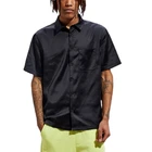 Sleeve Silk Shirt Men Men's Polo Manufacturers Black Streetwear Short Sleeve Button Up Casual Silk Satin Man Shirt