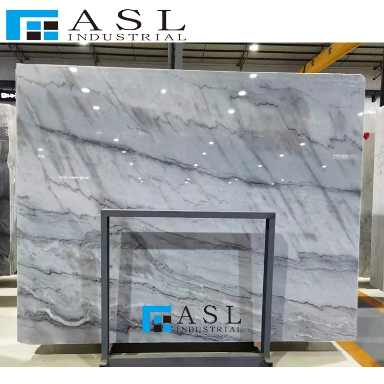 Luxury Bruce Book Match Natural Grey Marble Floor Tile Stone Slabs