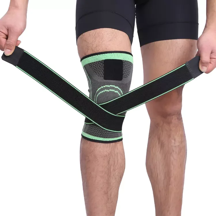 Knitted Elastic Nylon Knee Pads Knee Support Sleeve Compression Support Sleeve Compression Sports Knee Brace With Belt