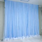 Wedding Easy Installation Wedding Backdrop Smooth Waterfall Double Layer Tulle Mesh Background For Party Event Use
