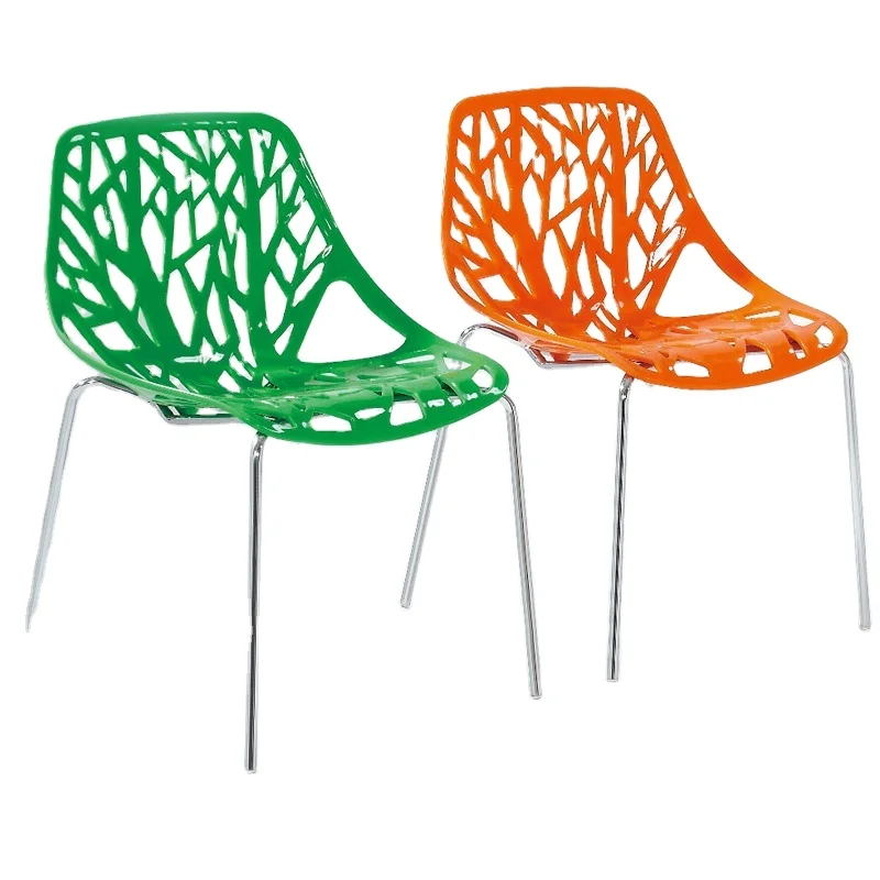 plastic chair with metal legs