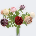 Rose Red Nordic Artificial Flower Single Rose Wedding Restaurant Hotel Decoration Red White Artificielle Rose