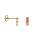 Cz Stud Earrings Gemnel Minimalist Women Silver Jewelry Rainbow Cz Bar Stud Earrings