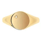 Cubic Zirconia Gemnel Timeless Crystal Set Engraved Signet Cubic Zirconia 925 Silver Gold Plated Ring