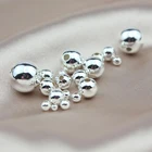 Round Beads Silver Round Beads 925 Sterling Silver Round Spacer Beads For Making Jewelry Bracelet