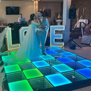 3d infinity led mirror led dance floor lights for wedding disco party