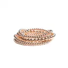 Round Beads Beads Rose Gold S925 Sterling Silver Round Polish Beads Ball Bracelet