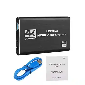 Hot 4K 60fps Game Capture Device Card Live Streaming HDMI to USB 3.0 HDMI Video Capture Card For Xbox PS4 Live Streaming Gaming