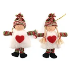 Doll Factory Customized Lovely Fabric Angel Christmas Hanging Decoration Doll With Red Heart