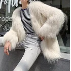 Knitted Raccoon Fur Coat Winter Raccoon Fur Double-sided Knitted Fur Ladies Mid-length Coat