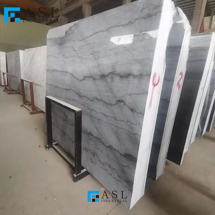 Factory low price bruce grey marble slab silver marble