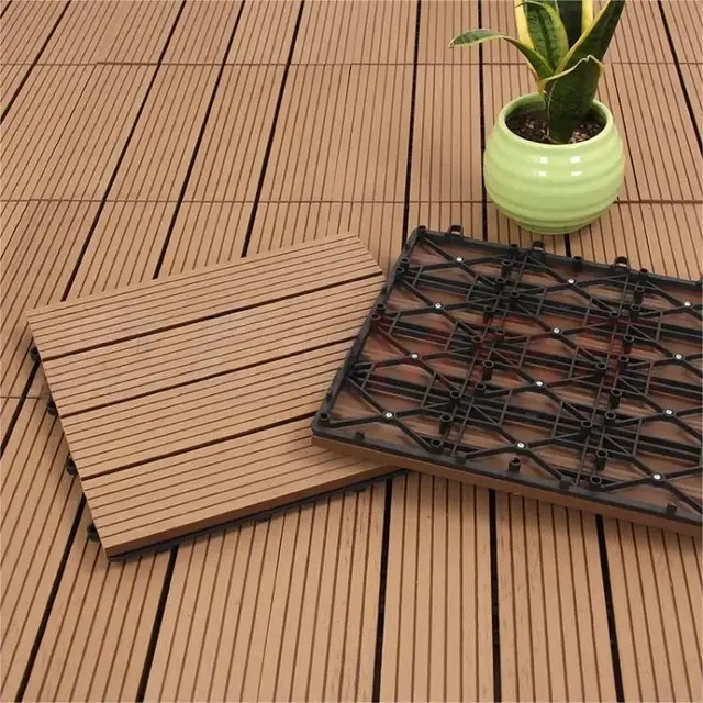 Easy to install outdoor wpc decking 300*300 garden wood-plastic composite garden tiles